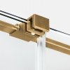 NEW TRENDY Drzwi wnękowe SMART GOLD BRUSHED 1D U 170x200 szkło czyste 8mm Active Shield 2.0 - UCHWYT RELING EXK-7517